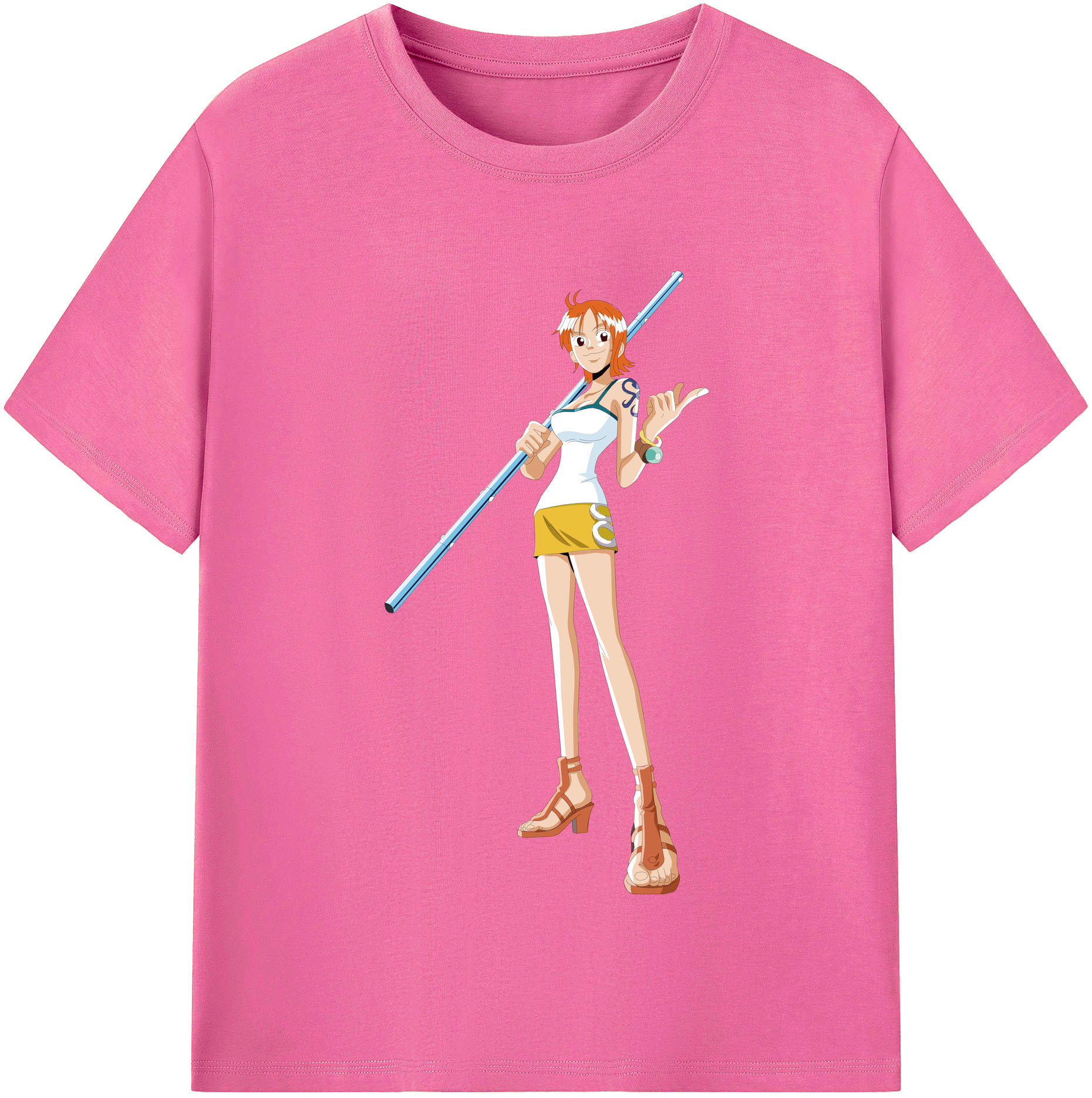 （画像用） ワンピース ナミ ONE PIECE Nami レディースカジュアルプリントTシャツ（綿100％）